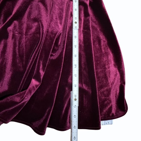 Yoana Baraschi Y2k Velvet Bodycon Fishtail V Neck Dress Womens Size 8 Burgundy - Picture 11 of 14